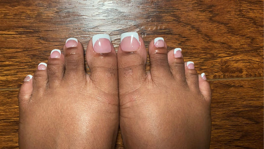 Pink and White Toes